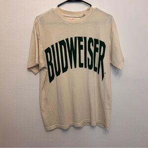PACSUN Budweiser Cream & Green Crew Neck T-shirt